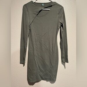 Wild Fable Asymmetrical Green Wrap Dress